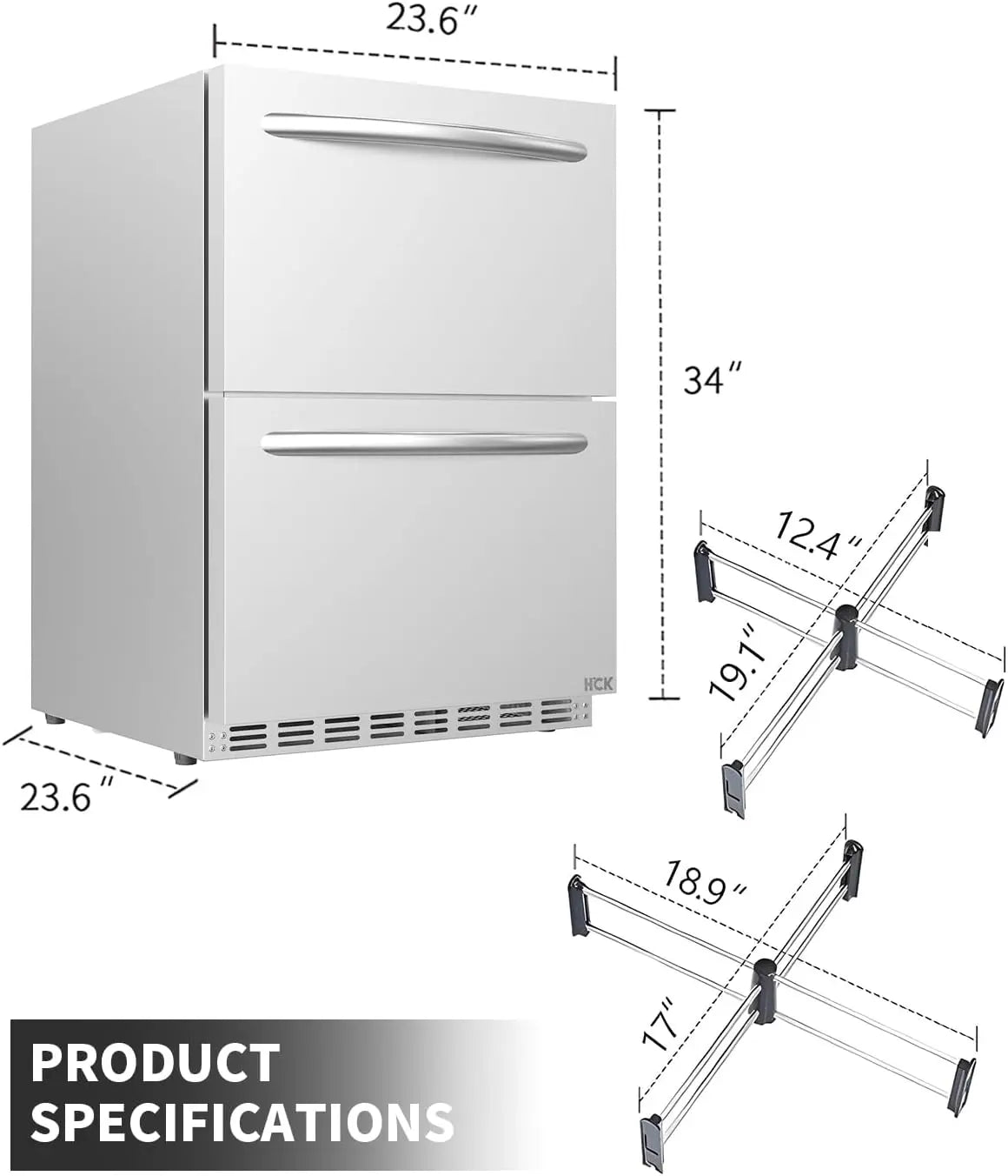24" Under Counter Refrigerator, Outdoor