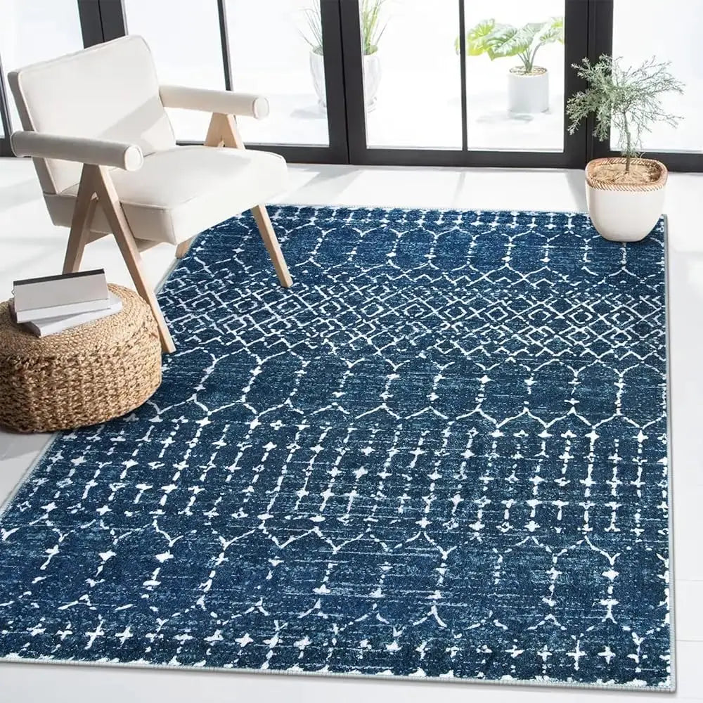 4x6 Moroccan Blue Ultra-Thin Soft
