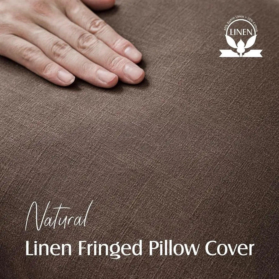 2 Decorative Linen Fringe Covers