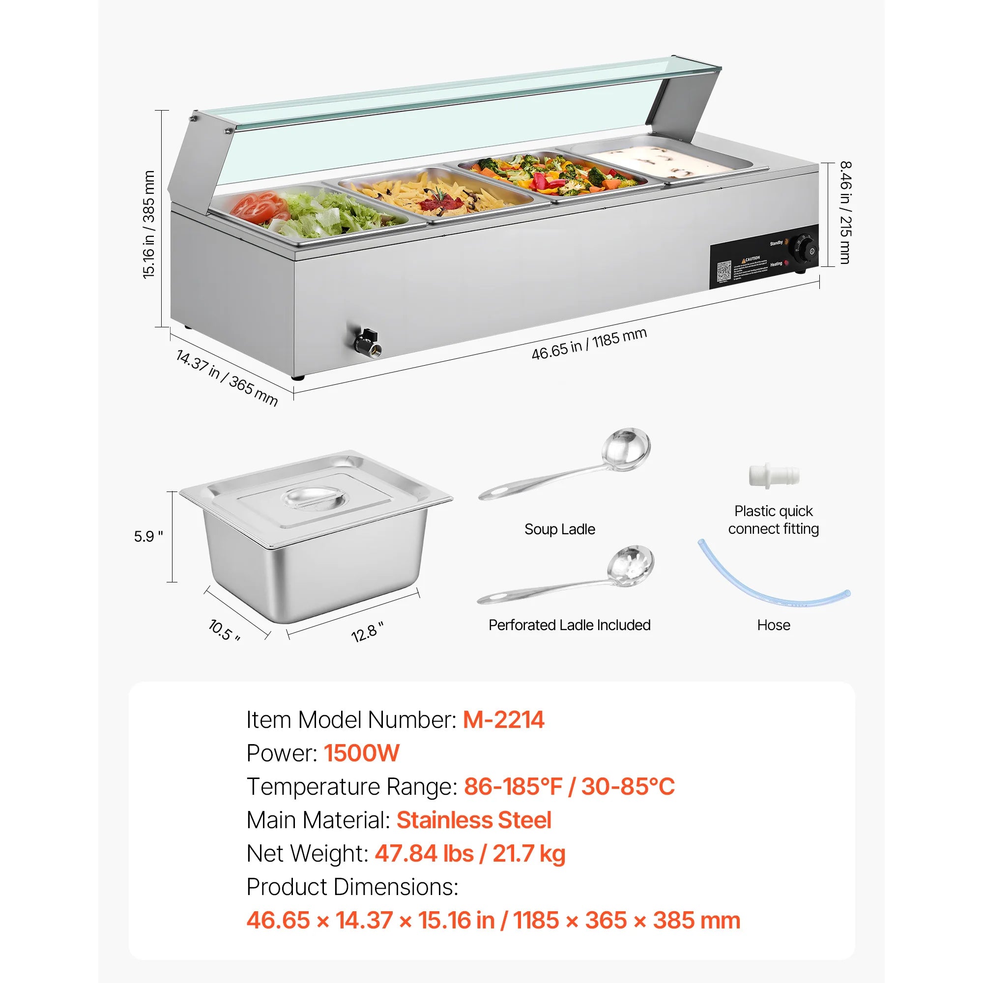 Commercial Food Warmer Electric Stainless