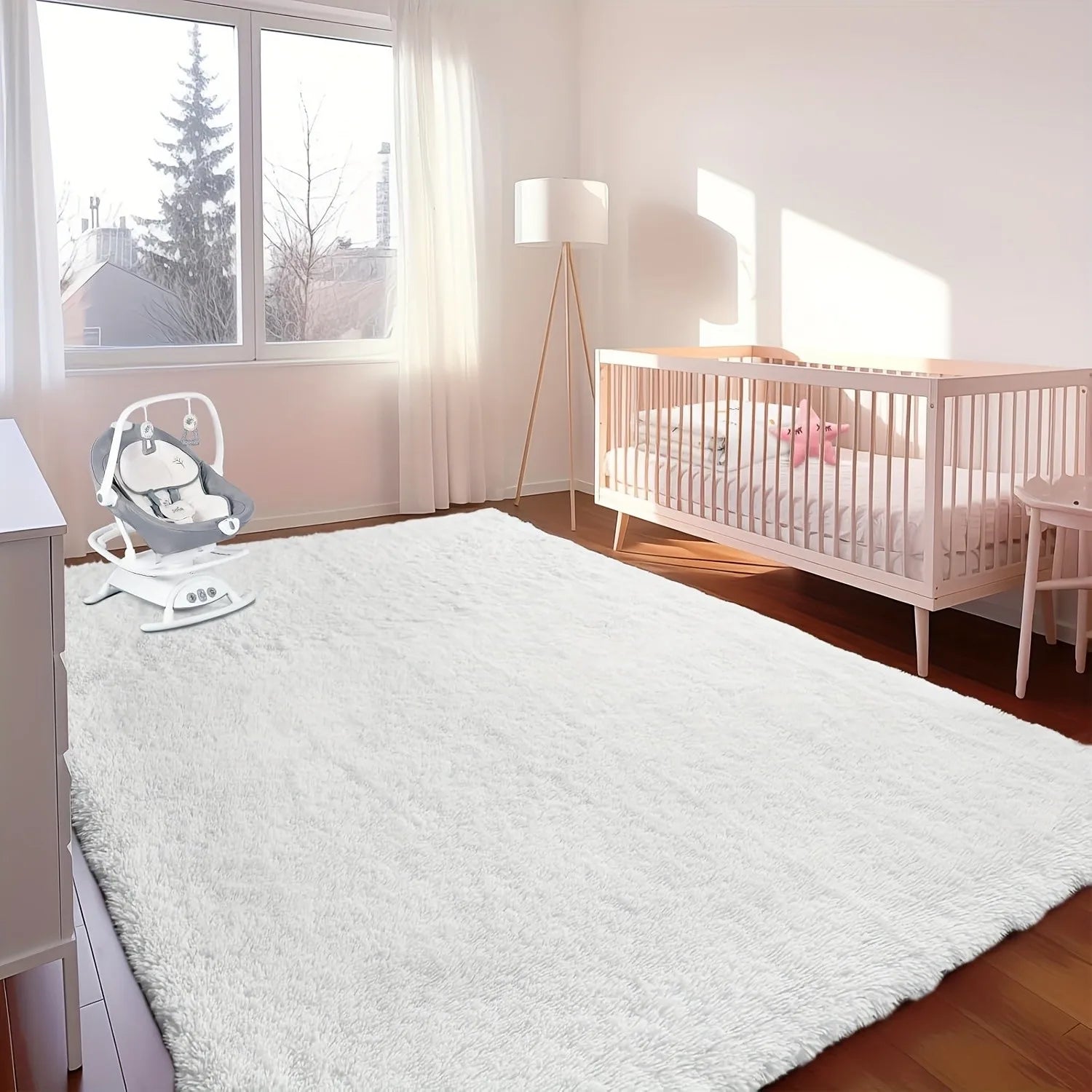 5x26 Plush Fluffy White Washable