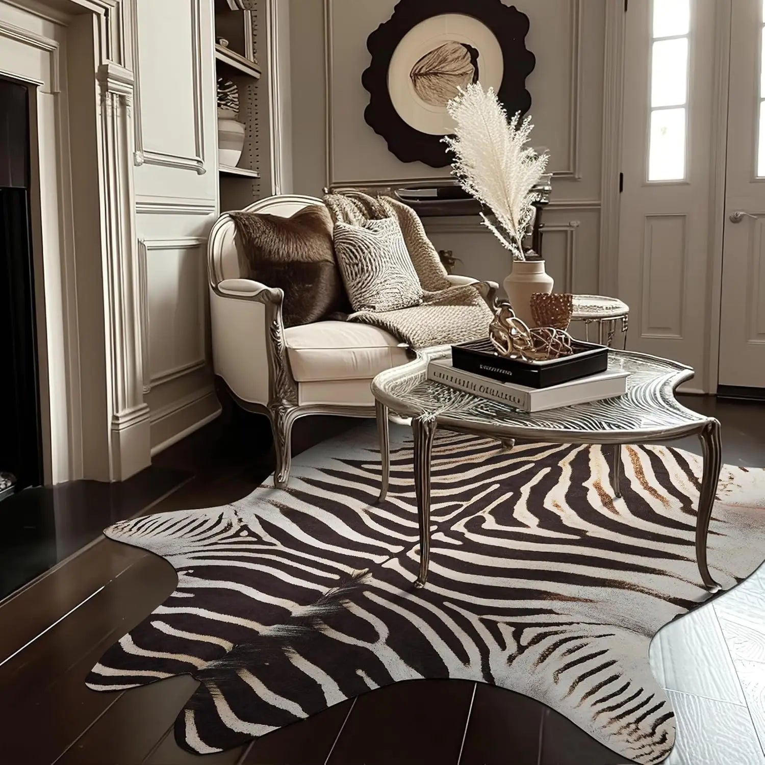 5x6 Zebra Print Faux Skin Cowhide