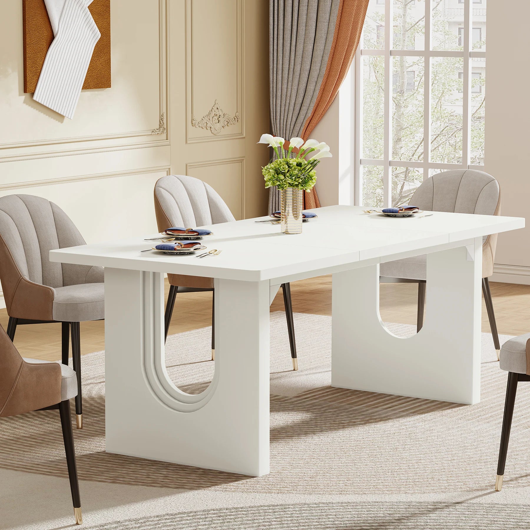 71"  Modern for 6 to 8 Wood Pedestal Base
