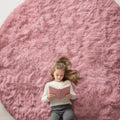 9' Pale Pink Shaggy Circle Washable