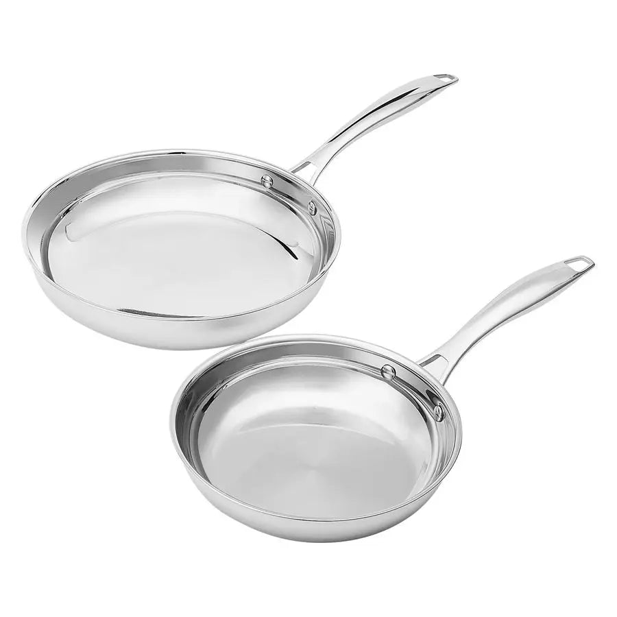 2 Pcs Stainless Induction Frying Pan Set