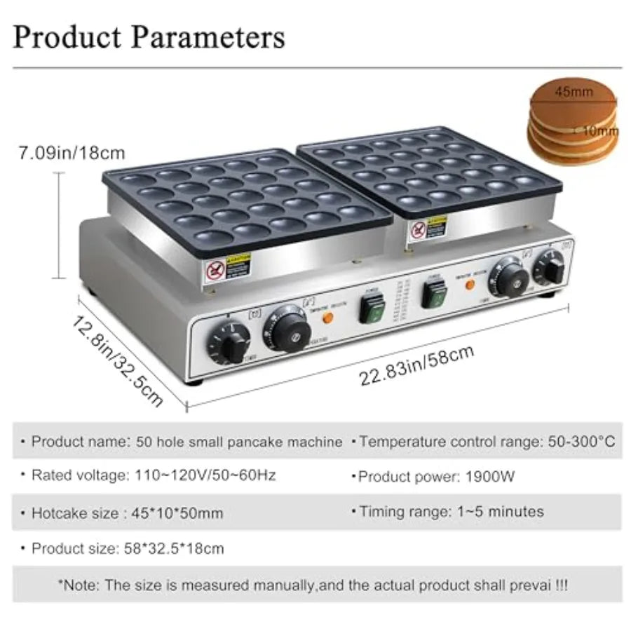 50PCS Commercial Mini Pancakes Maker Machine 110V