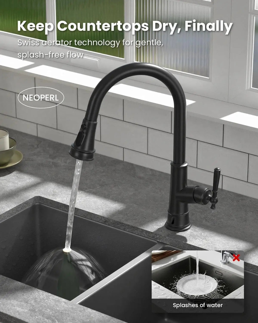 Motion Sensor Faucet Matte Black Pull Down Sprayer