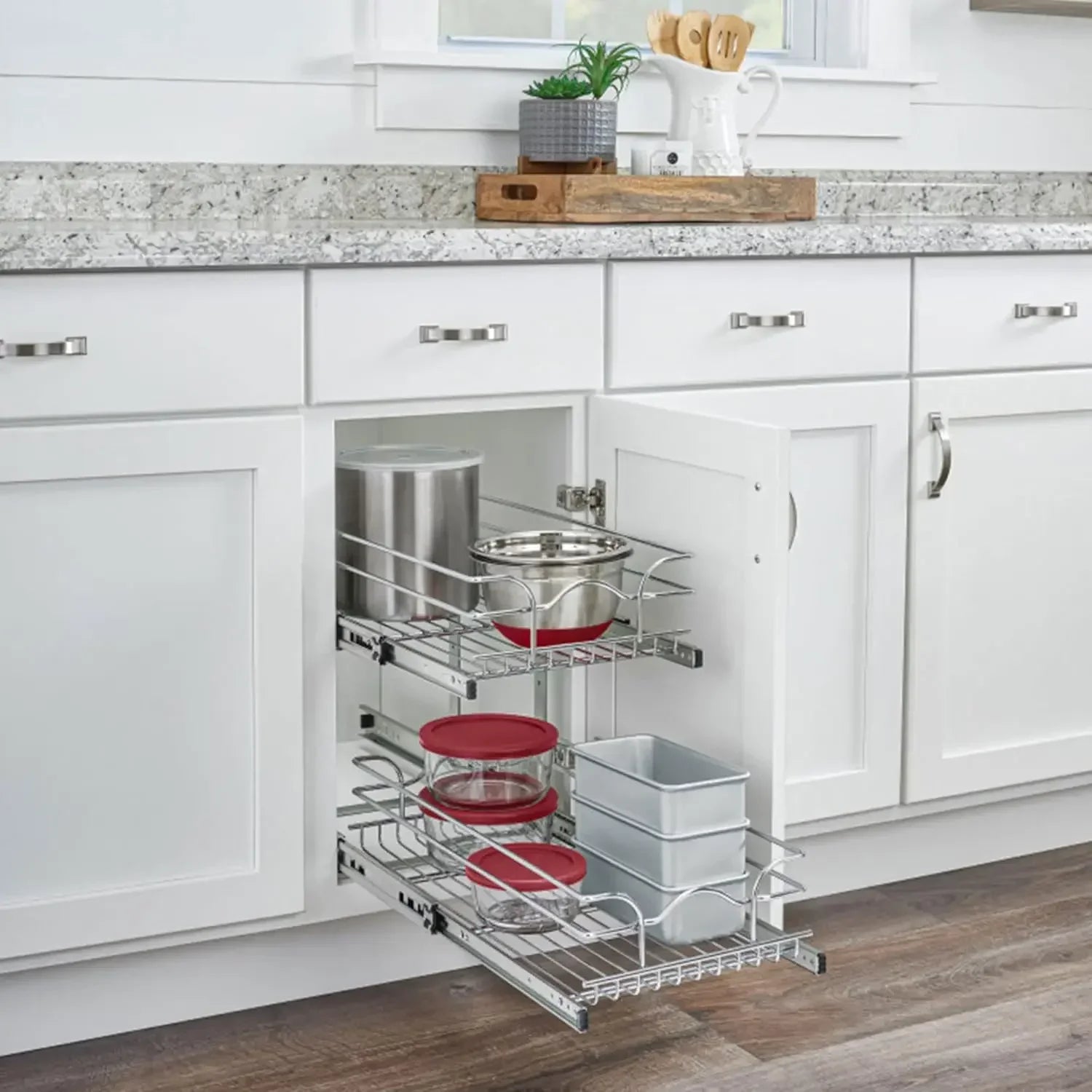 2-Tier Cabinet Pullout Organizer 15 x 22"