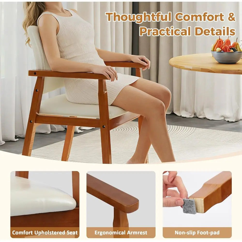 w/ Armrest 2 leather Upholstered