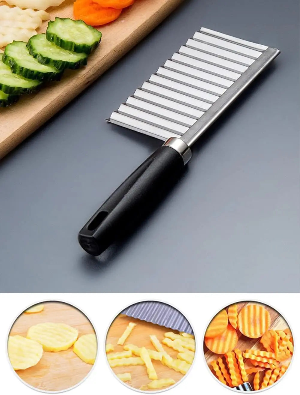 Crinkle Cutter Knife Stainless Vegetable