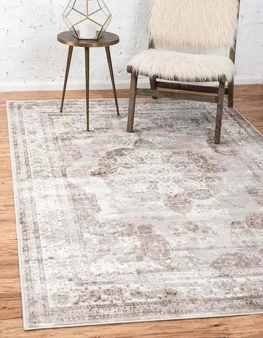 Elegant 7' 1 x 10' Rectangle Light Beige/Ivory