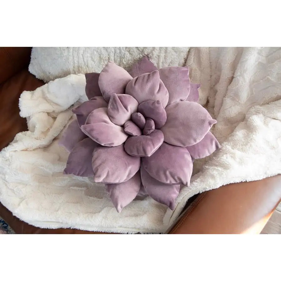 17 Purple Cactus Flower Pillow