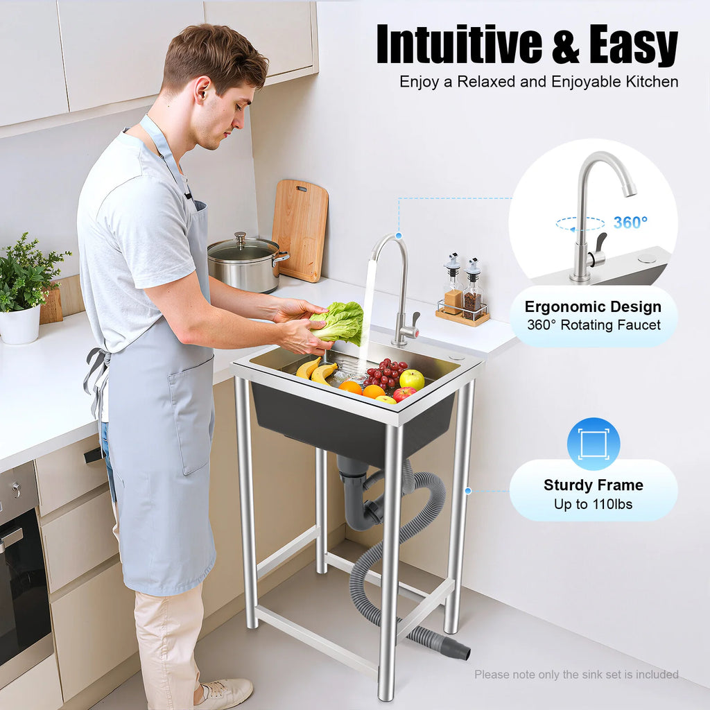 Stainless Single Bowl 18" wi/faucet Undermount