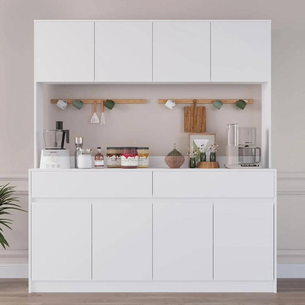 70.87" H Large Pantry Cabinet W/MW Countertop