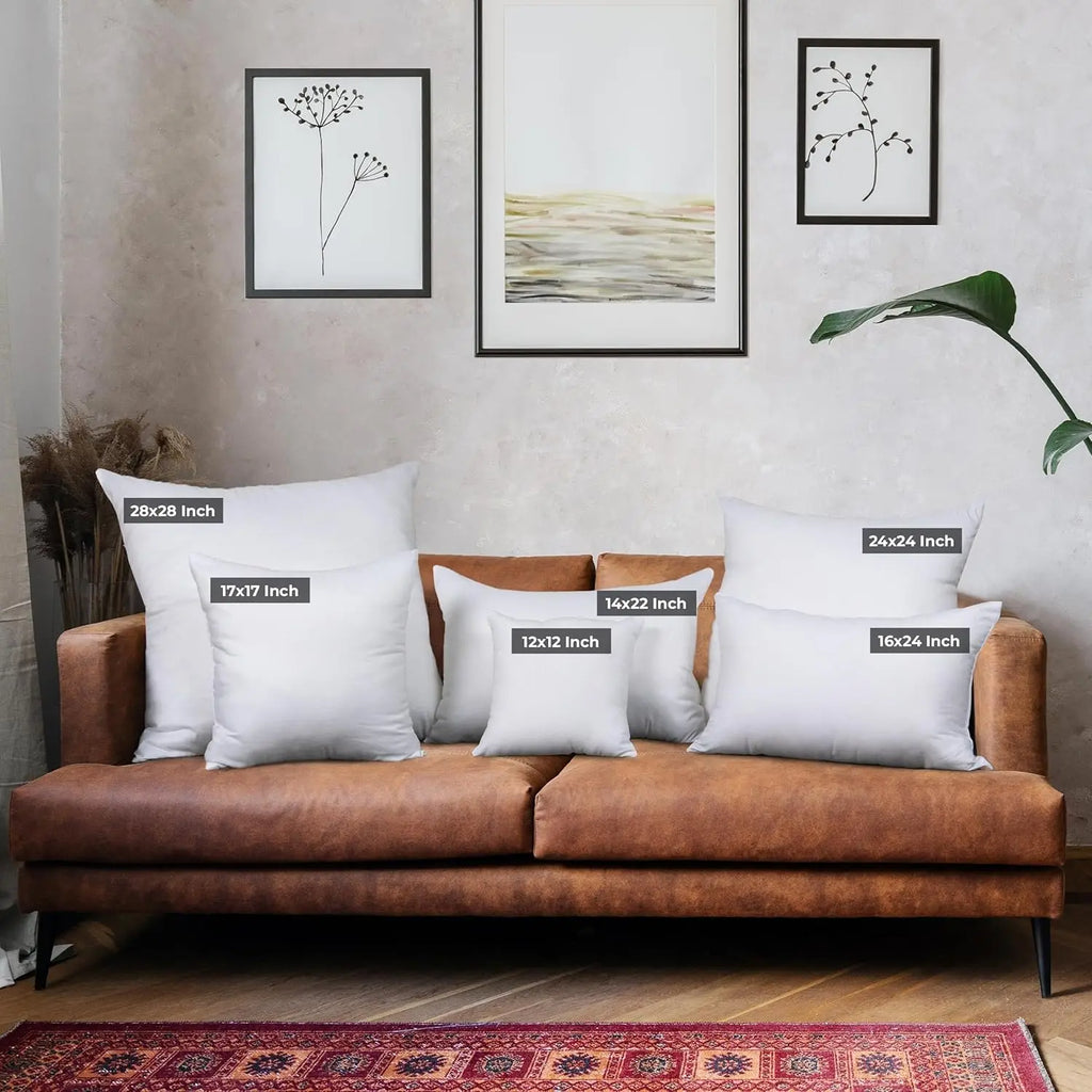 4 White Throw Pillows, 17x17