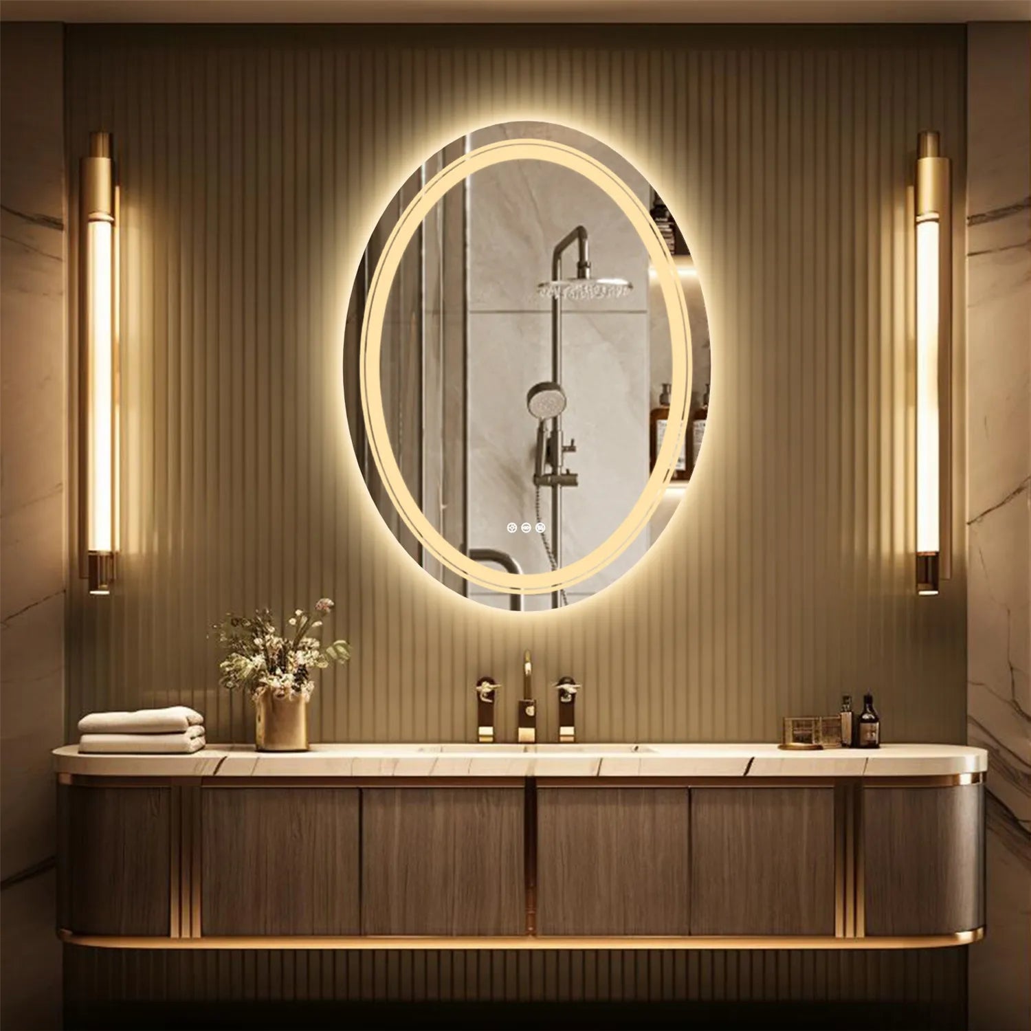 Oval LED Bathroom Mirror Dimmable