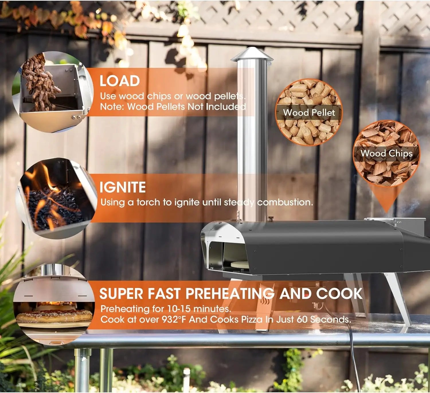 Outdoor Pizza Oven Wood Pellet Fired