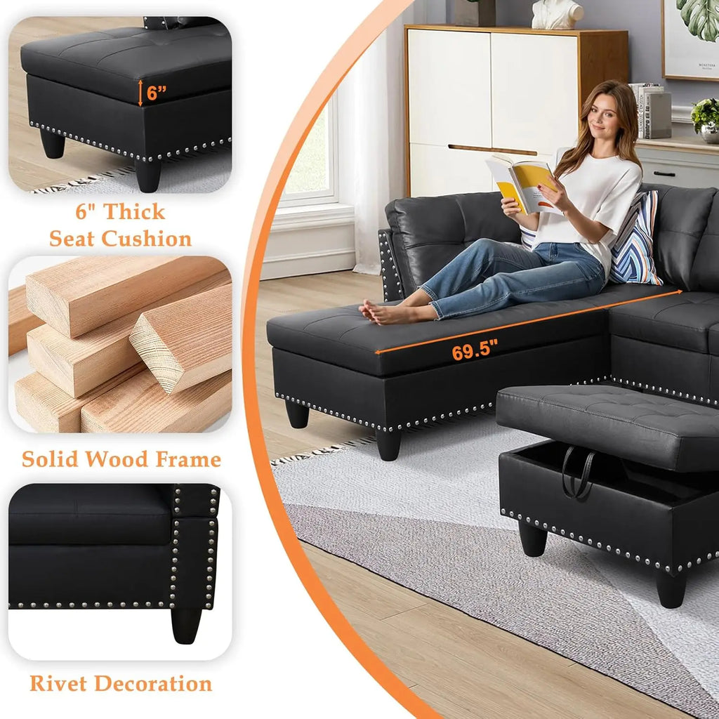 Sectional Sofa with Chaise Lounge