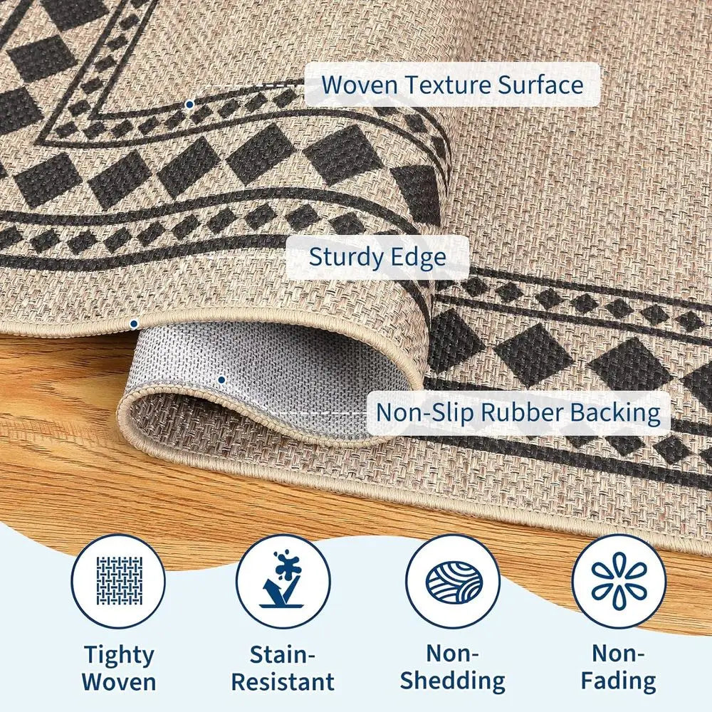 8x10 Natural Jute Washable Indoor/Outdoor
