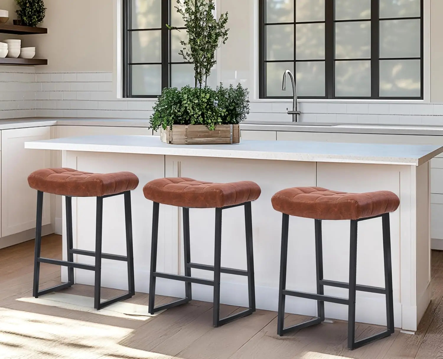3 Black Bar Counter Height Stools