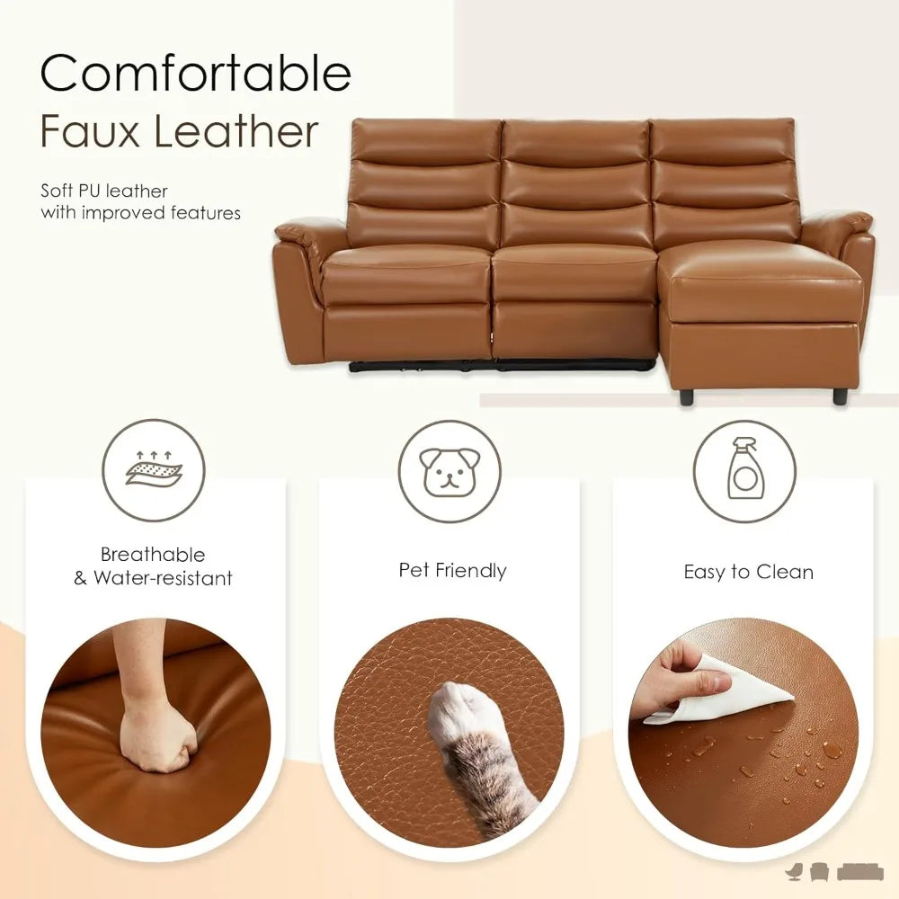 Electric Reclining Sofa w/USB & Storage