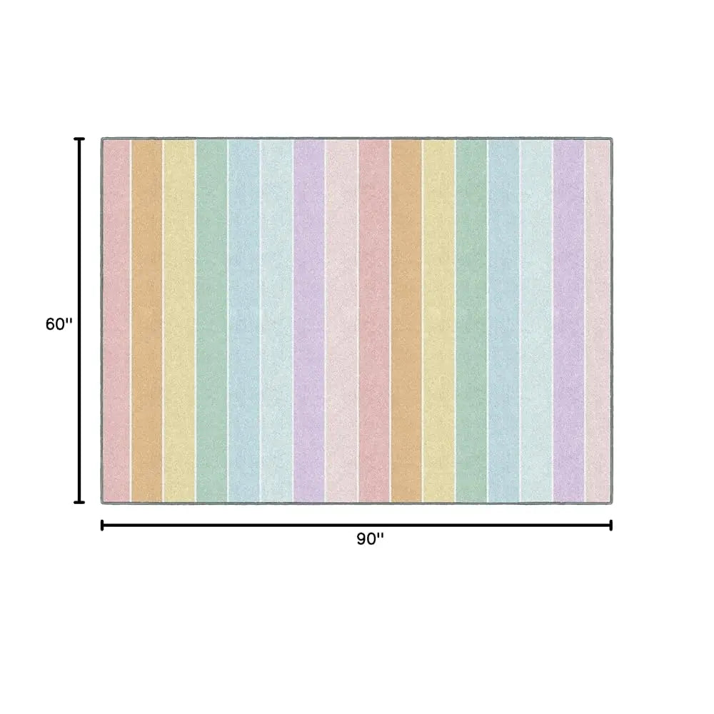5x7'6" Pastel Rainbow Stripe