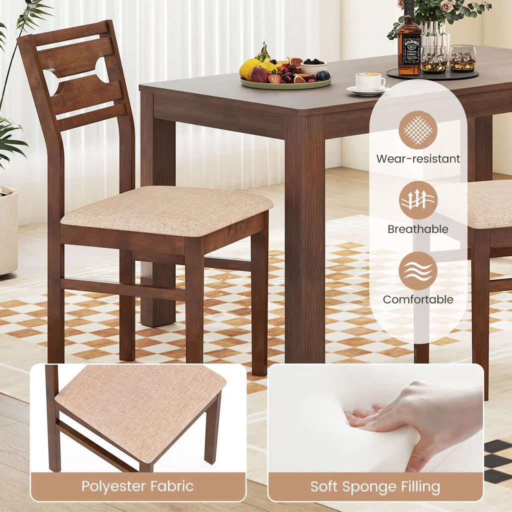 2 Rubber Wood Frame, Padded Seat