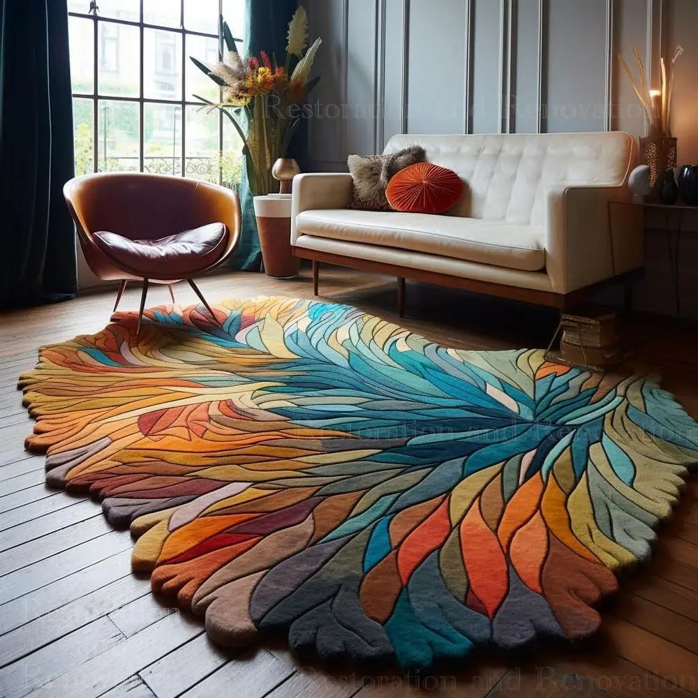 5x8 Handmade Irregular Shape Wool