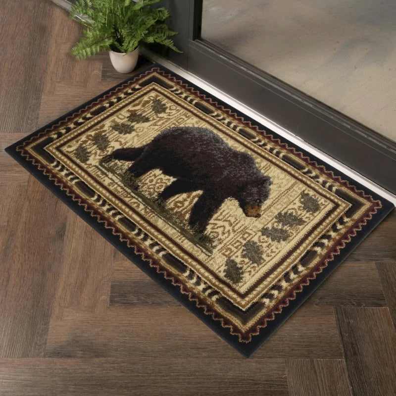 Black 7'3" x 10' 3" Lodge Area Rug