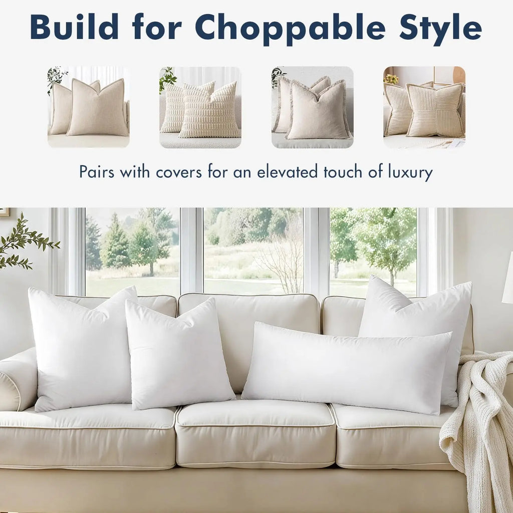 2 Down Feather Pillow Inserts 22x22