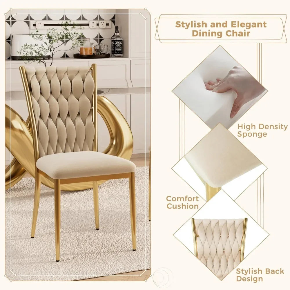 4 Velvet Modern w/Gold Metal Legs