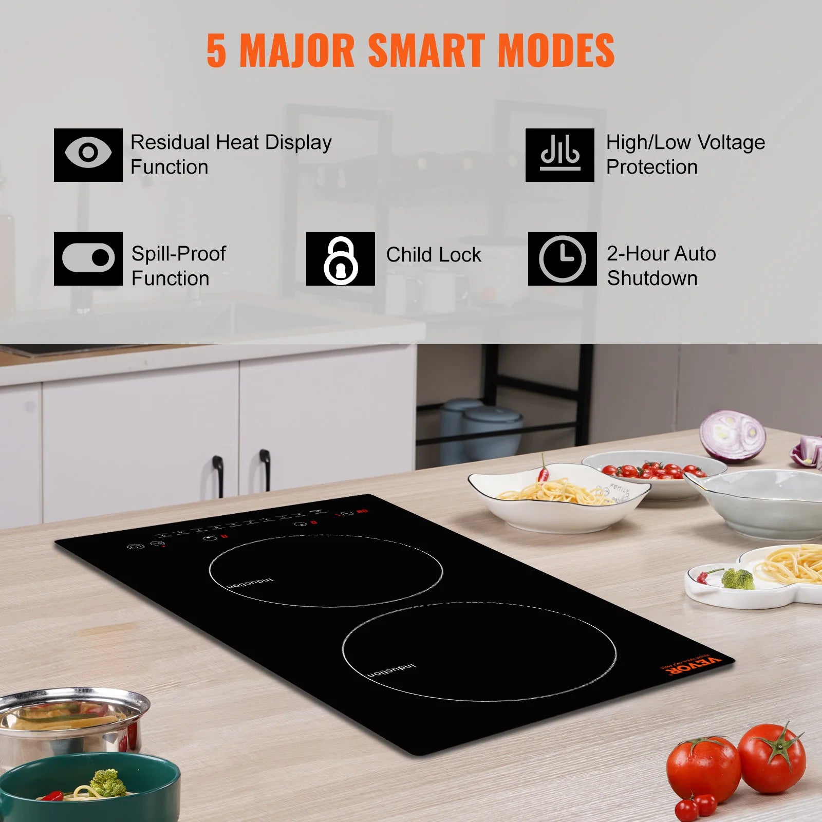 2 Induction, Sensor Touch Control, Magnetic Cooker