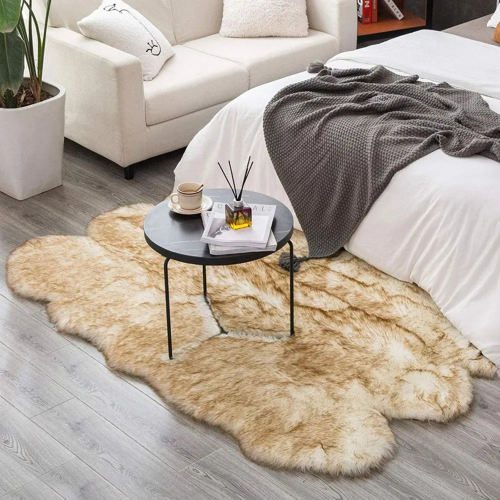 4x6 White Faux Sheepskin Soft Fluffy
