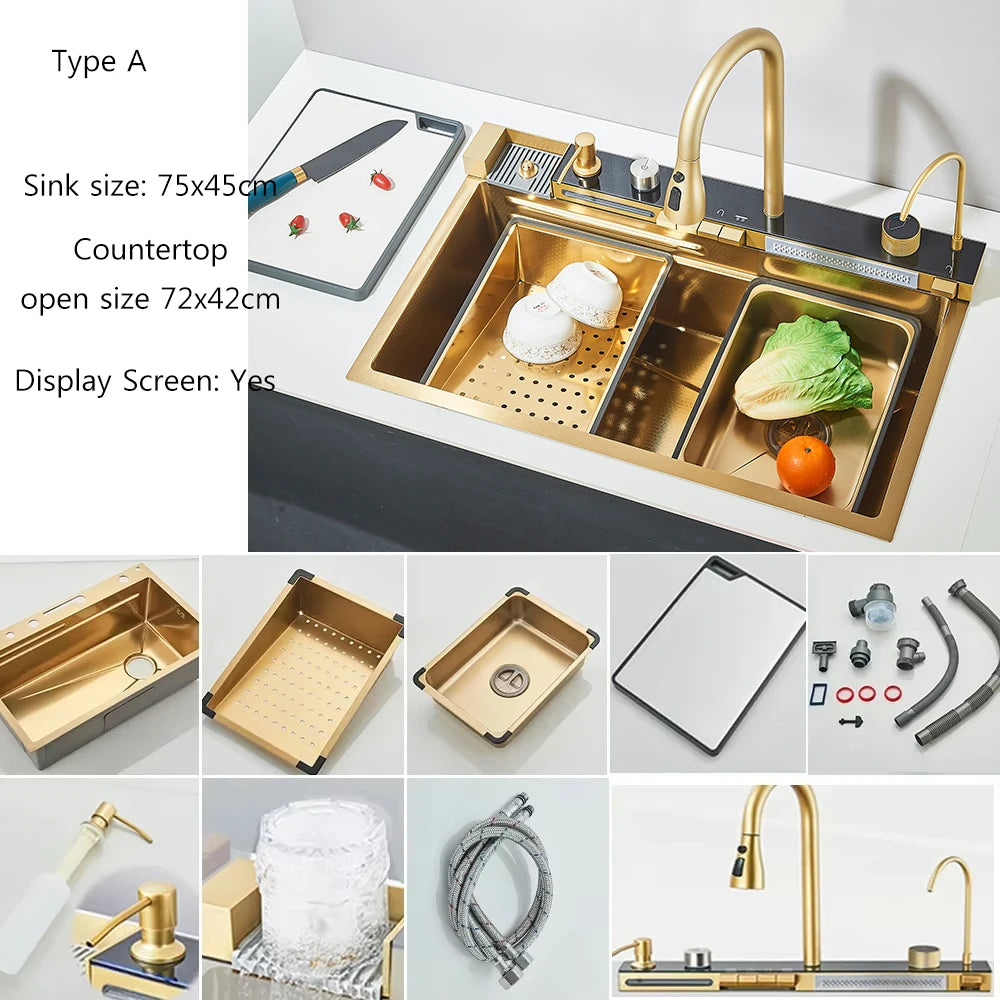 Waterfall Large Single Digital Display Faucet