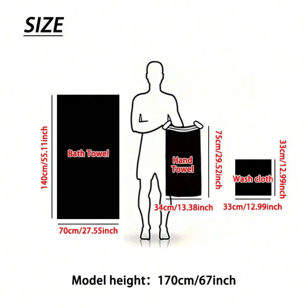 3pcs Bath Towel Hand Towel Washcloth