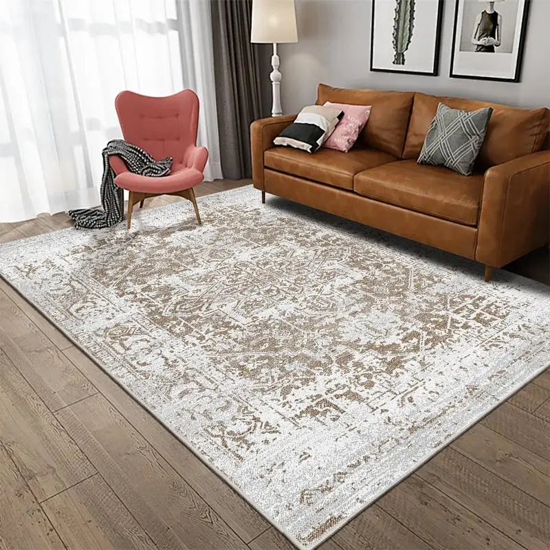 6x9 Washable Boho Ancient White