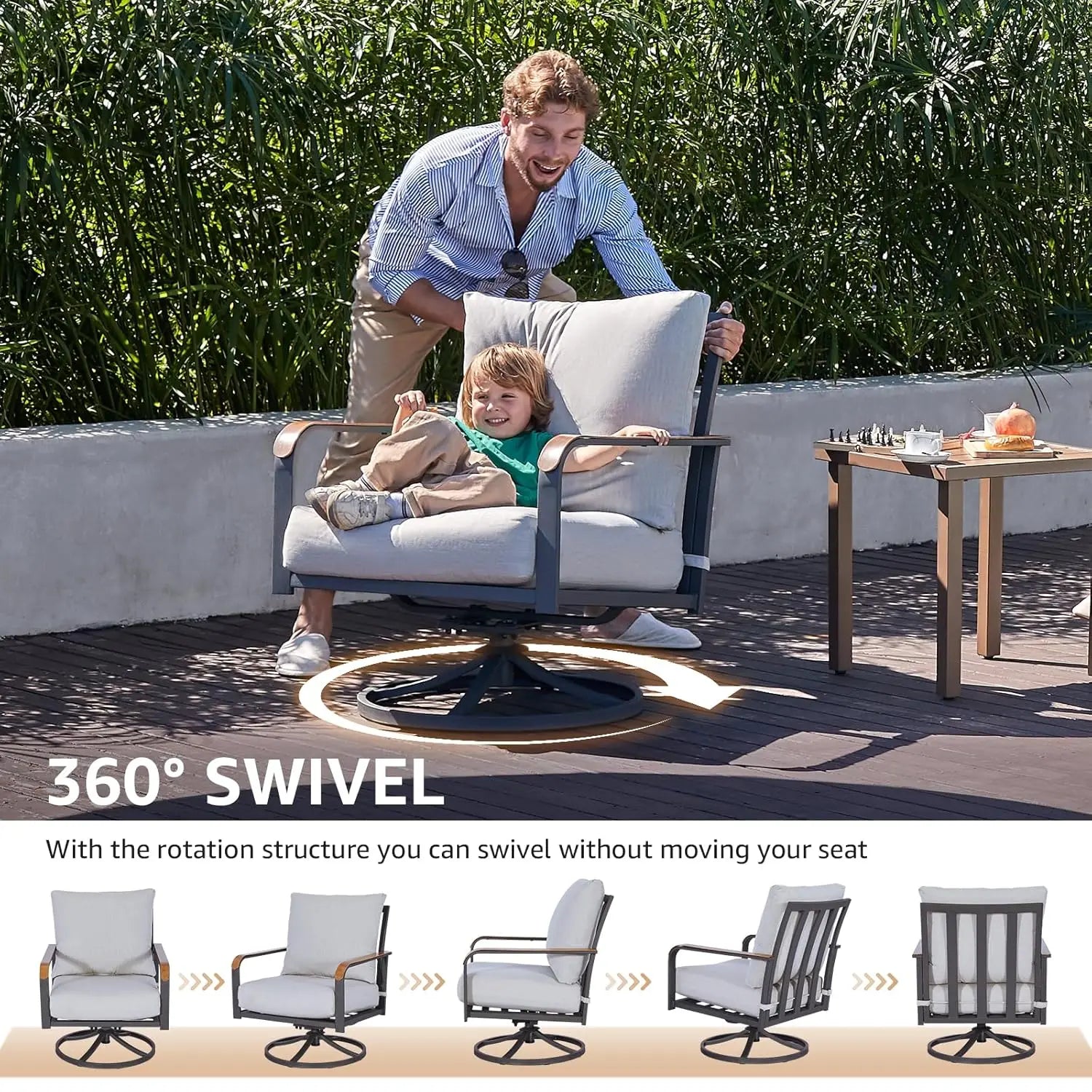 3 Piece Bistro Set Rocking Chairs