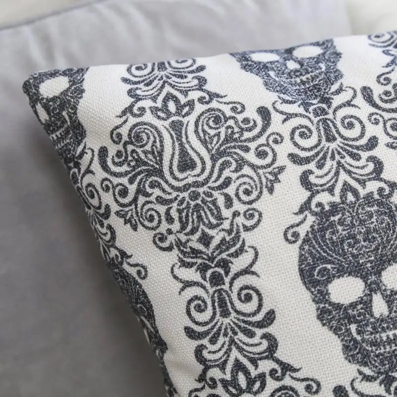 Gothic Damask Skull Pillow