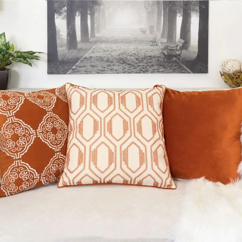 Geometric Embroidered Cotton