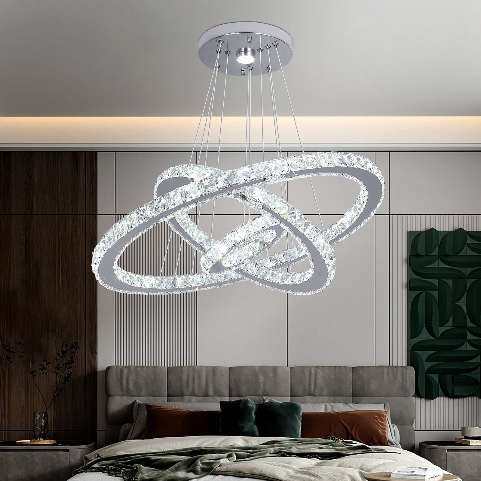 Modern Gold & Crystal Chandelier