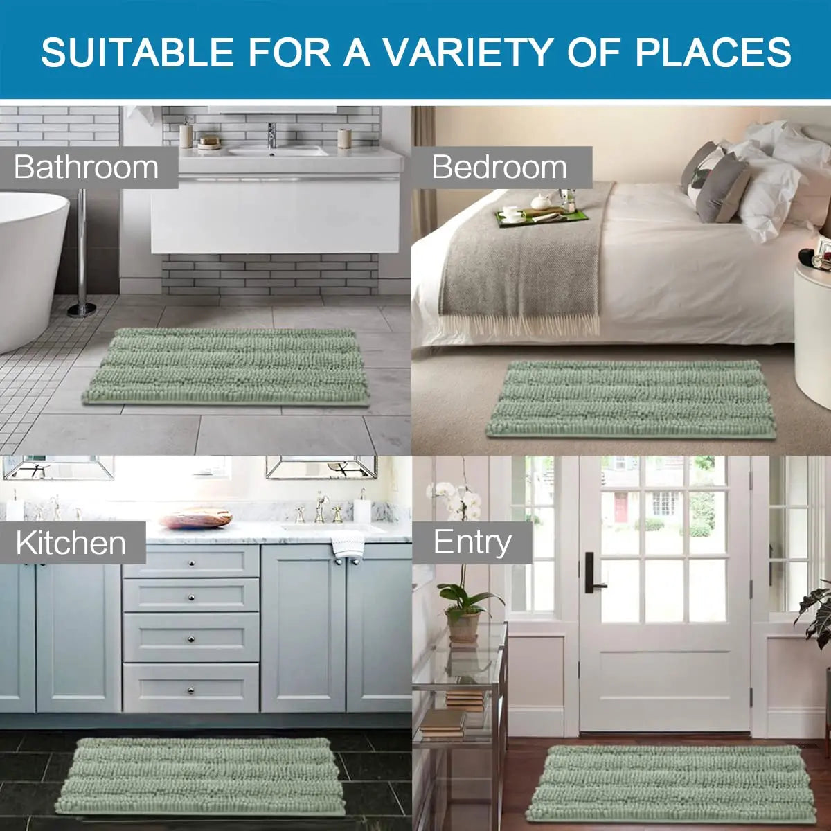 Bathroom Rug Set of 2 Chenille
