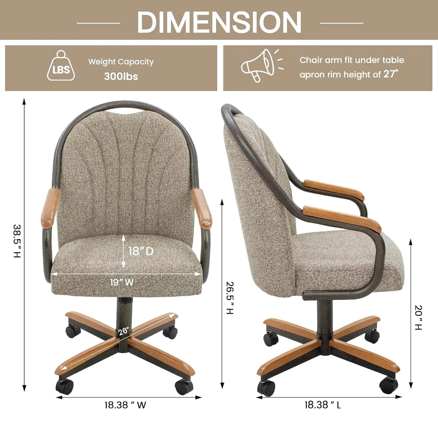 Casual Dining Chair Classic Swivel