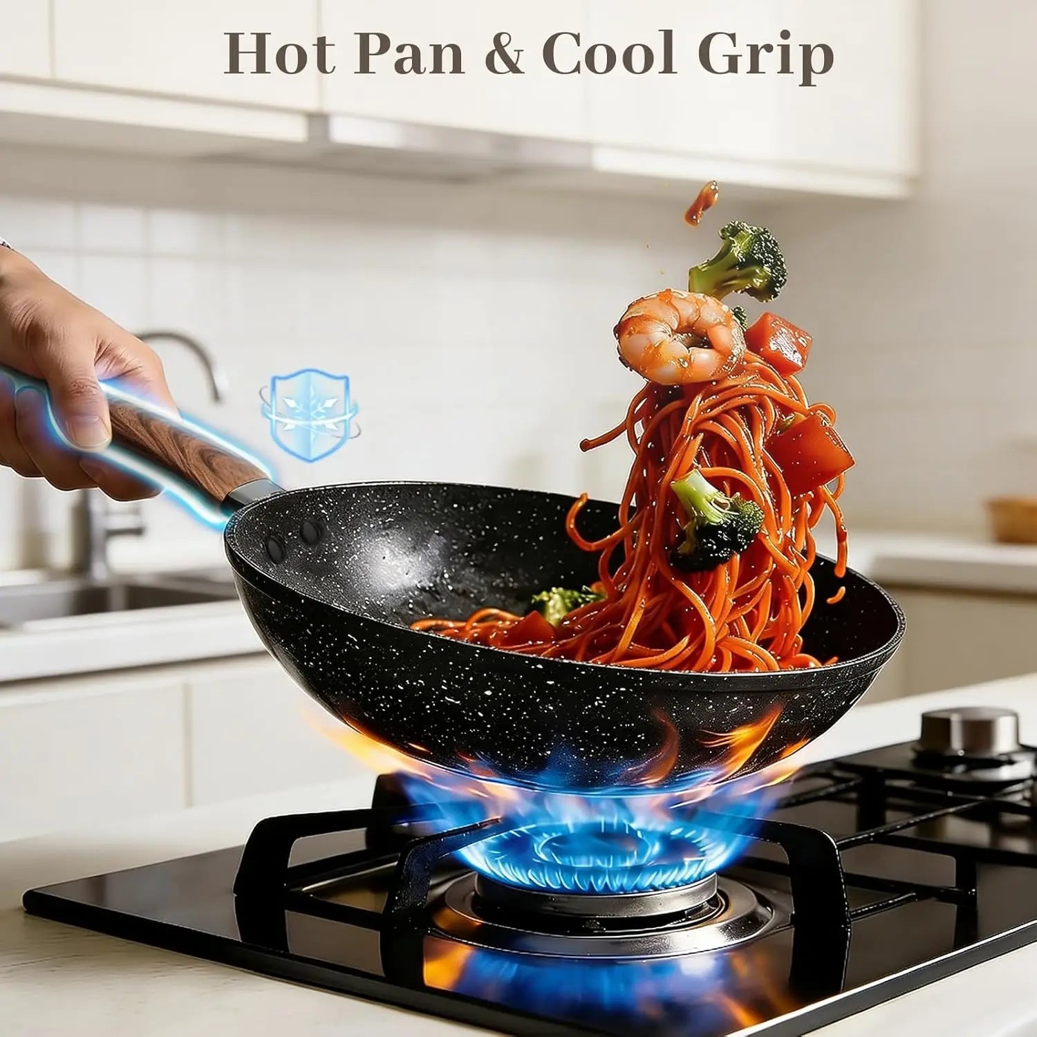 Nonstick Frying Pan Set - 9 Pieces, 3 Sizes (8"/10"/12")