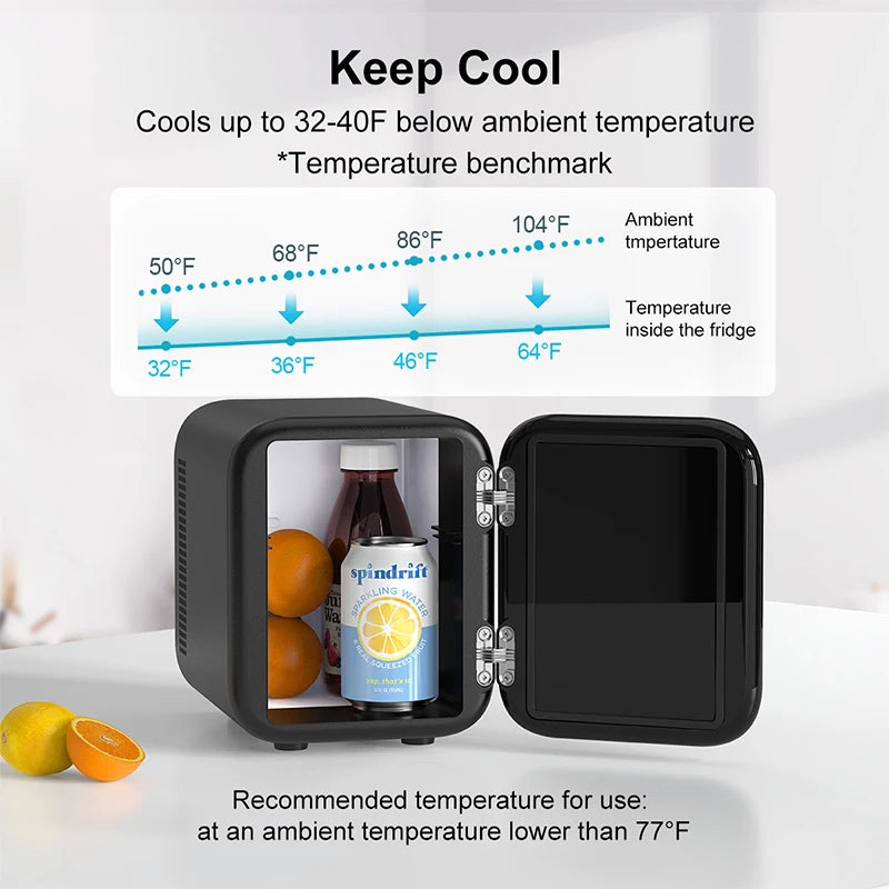 4L Mini Refrigerator Portable Makeup Skincare