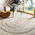 5' Handmade Boho Braided Beige/Multi