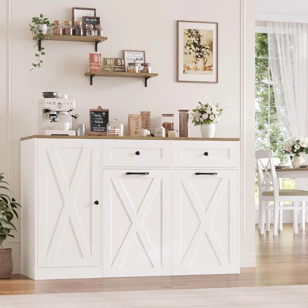 47" Large Double Kitchen Trash Cabinet