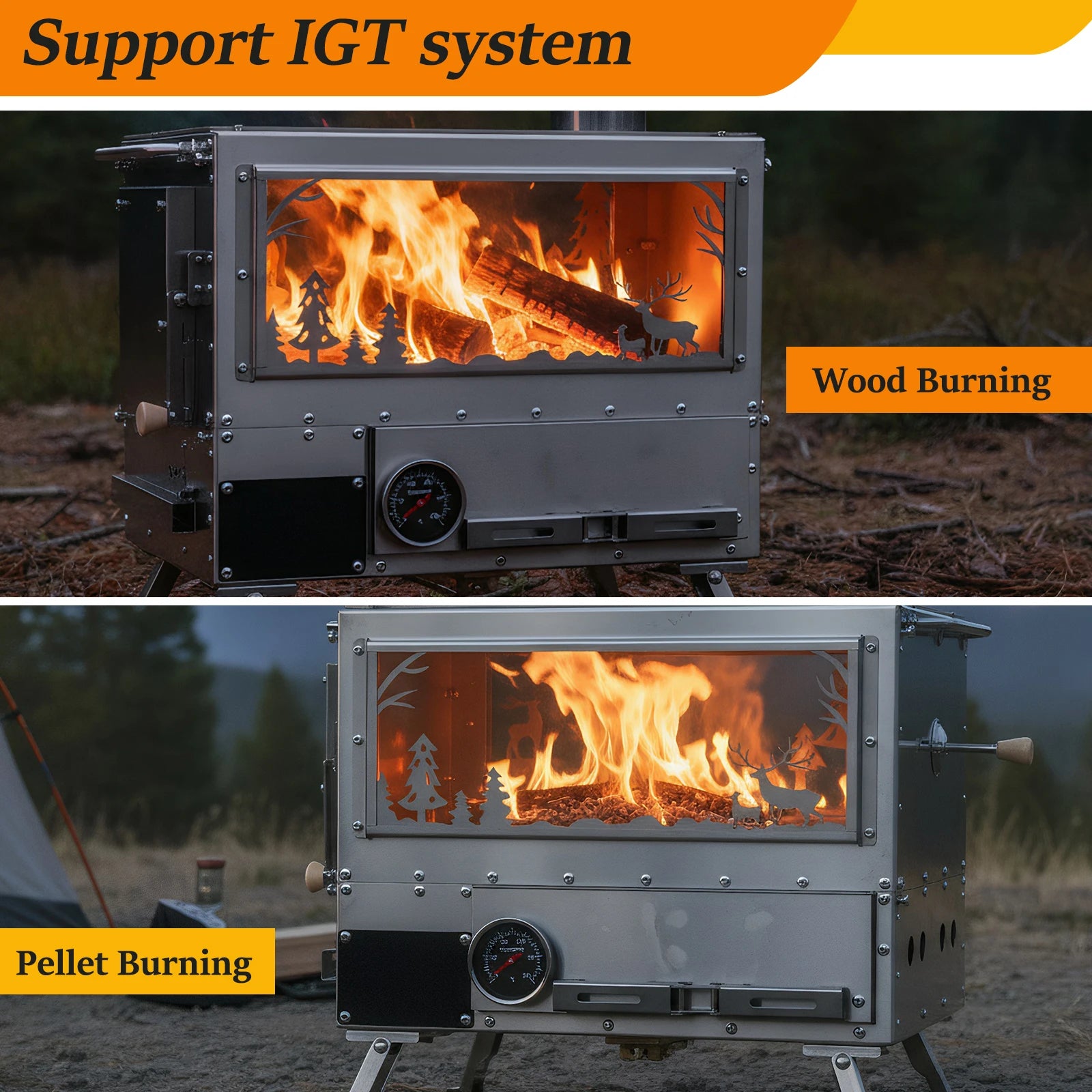Tent Stove/Oven/Camping Table/Chimney