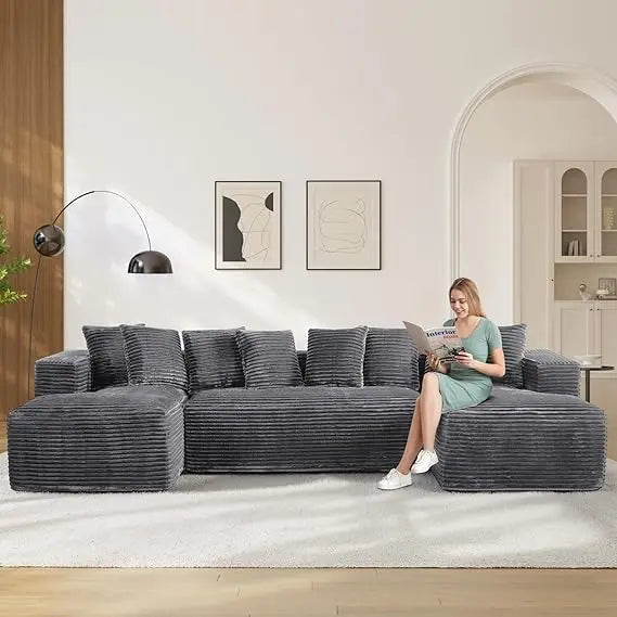 131" Sectional Sofa Cloud