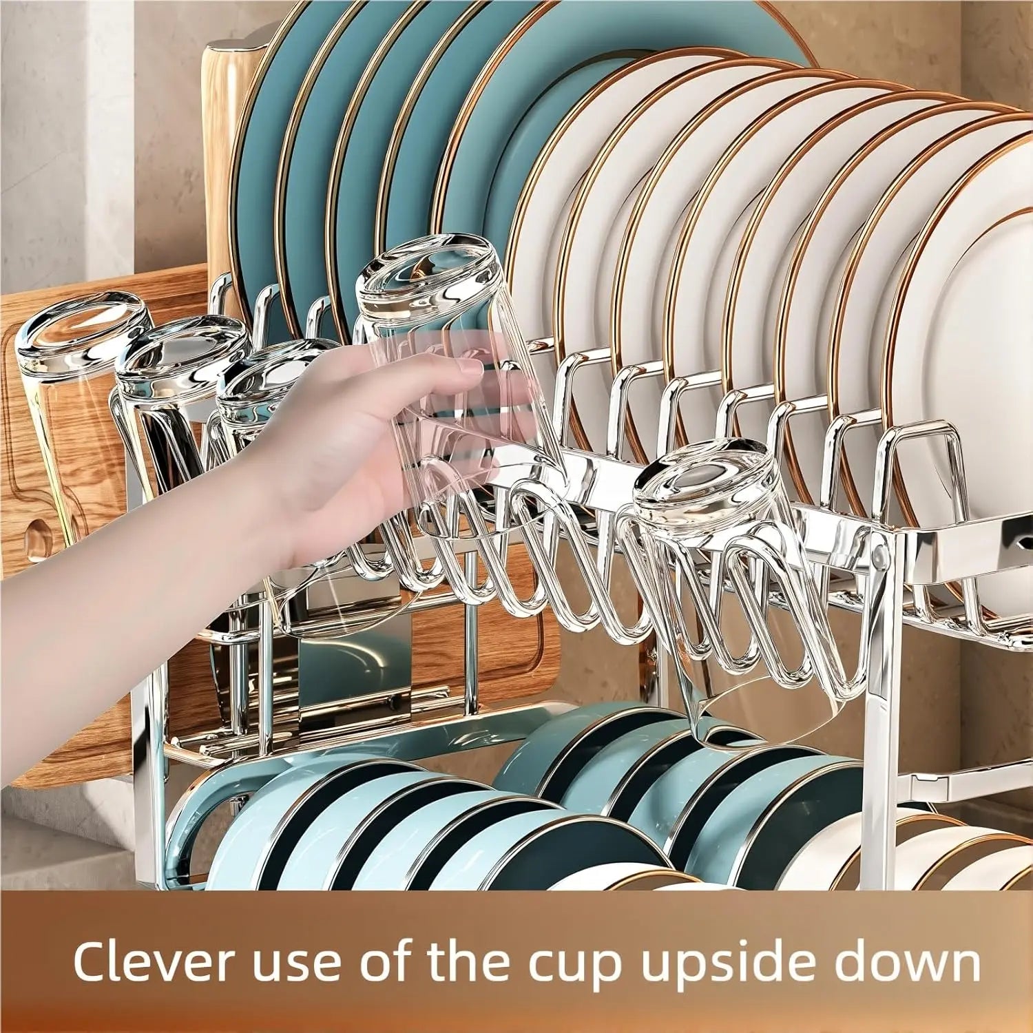 Double Layer Dish Rack, Super Large Stainless