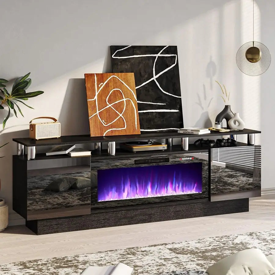 36" Fireplace wup-to/80" TV Luxury LED